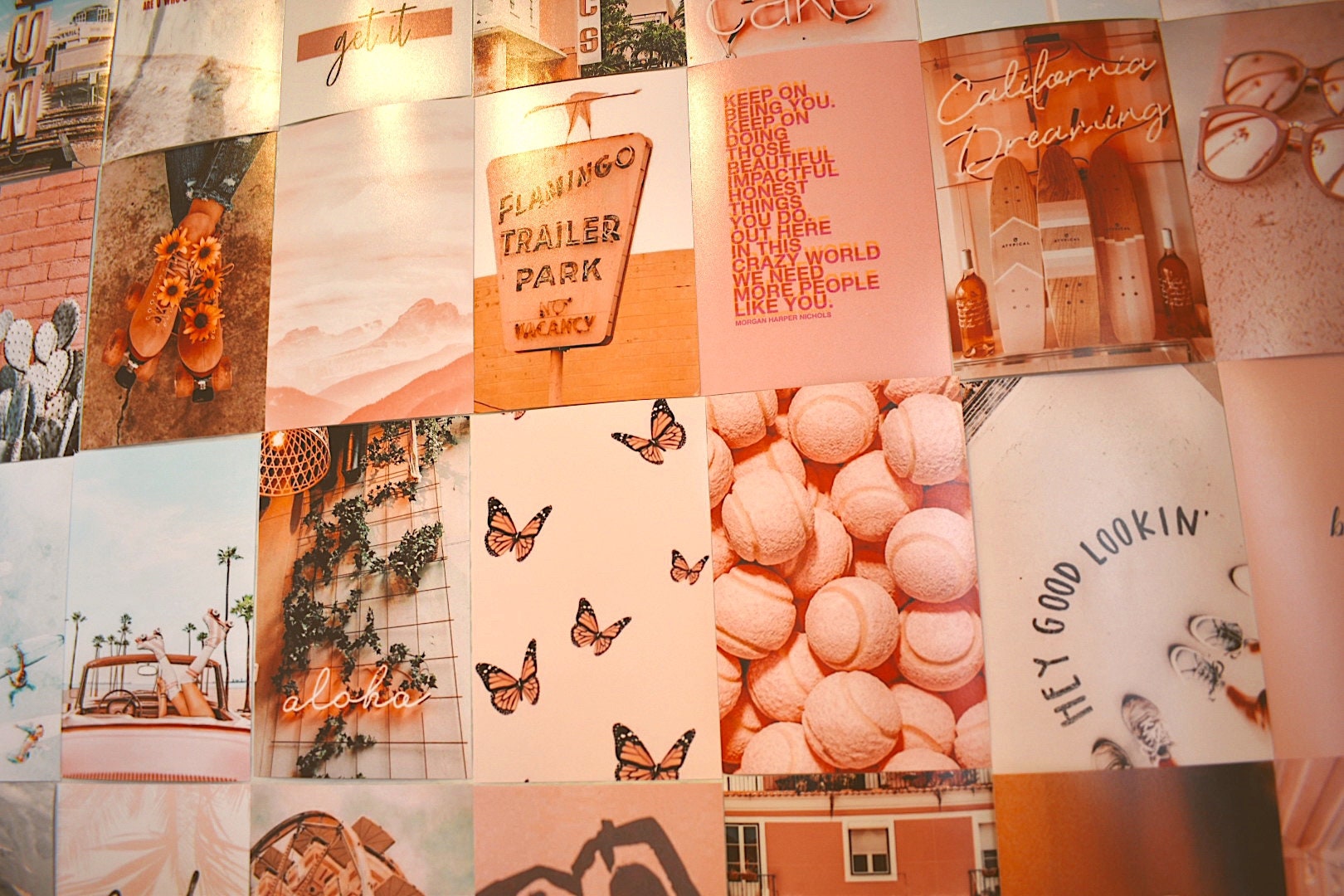 Summer Light Pink Vsco Collage Kit Prints Etsy Australia
