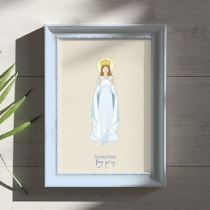 Nostra Signora di Knock prega per noi. Carta d'arte digitale cattolica. Nostra Signora d'Irlanda, Madre Maria di Knock