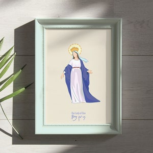 Onze Lieve Vrouw van Sion bid voor ons. Afdrukbare christelijke digitale kunst, Sint-Maria, katholieke kaart, Heilige Maria.