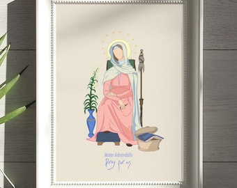 Mater Admirabilis pray for us. Mother Most Admirable Catholic art illustration card of Blessed Virgin Mary, fresco in the Trinità dei Monti