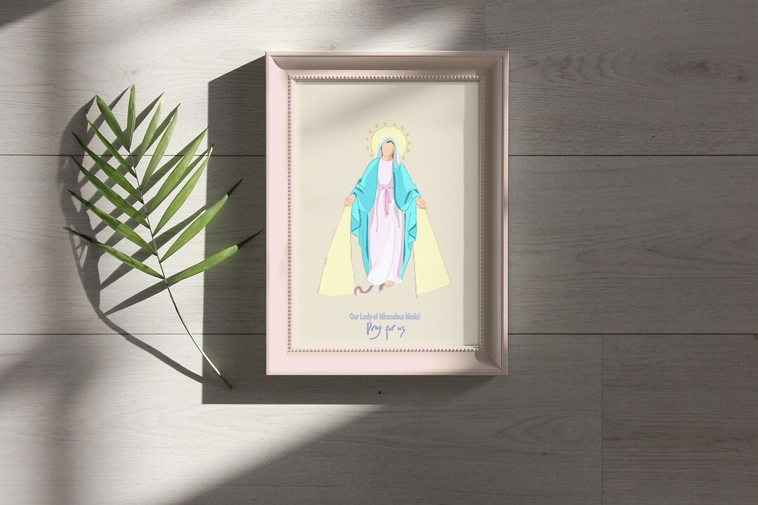 Our Lady of Miraculous Medal Pray for Us. Catholic Digital Art Card ...
