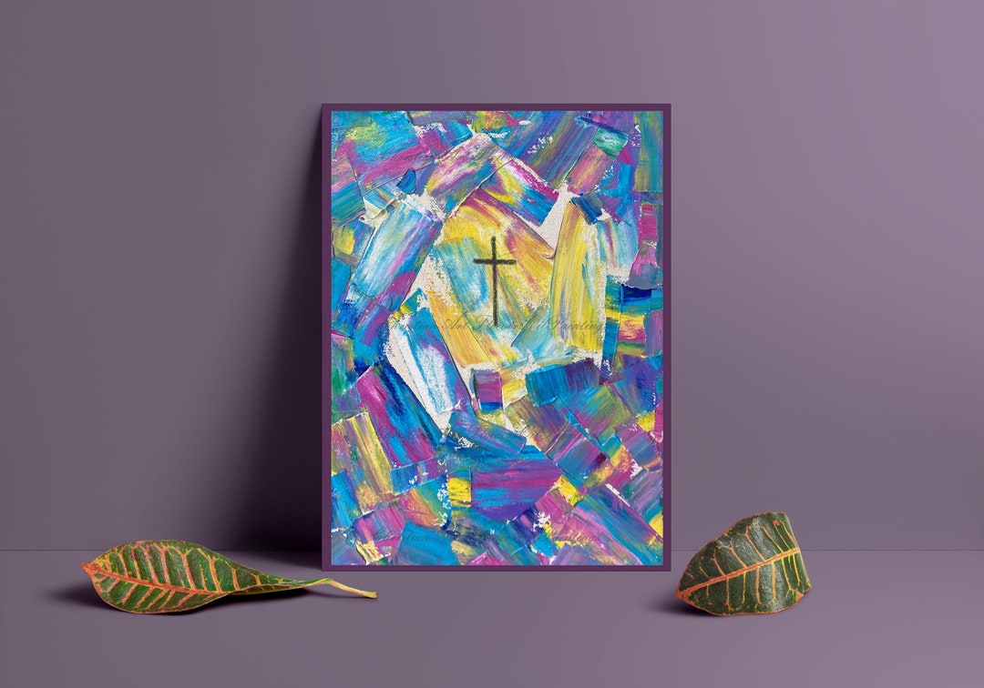 The Cross Religious Art Spiritual Art Modern Catholic Art Etsy