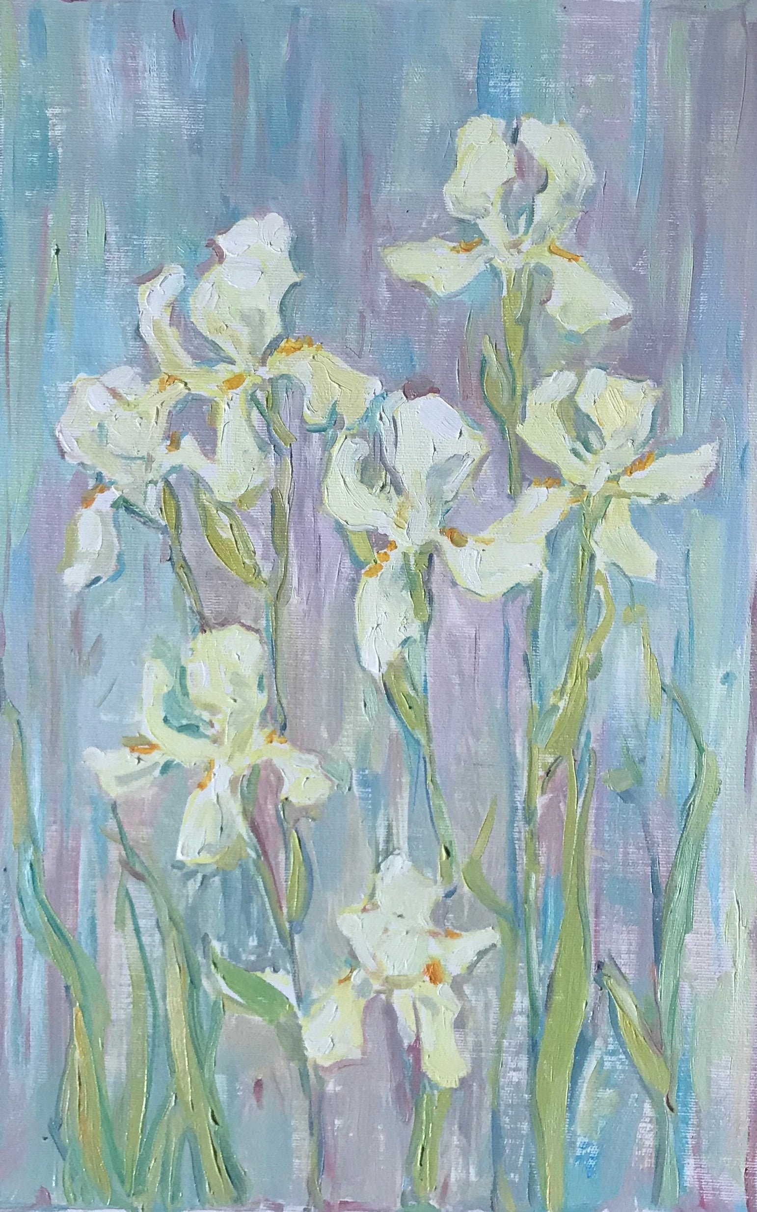 Painting art White Flowers Floral Art Original Oil on Canvas Etsy