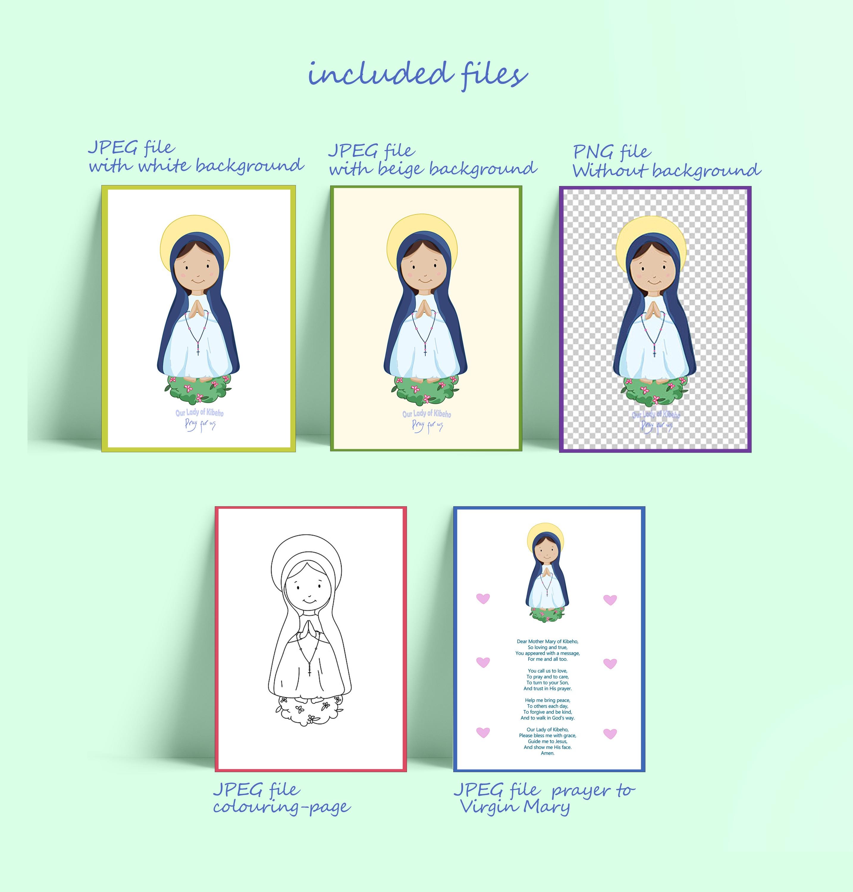 Our Lady of Kibeho Digital Art for Kids: Prayer, Coloring Page ...