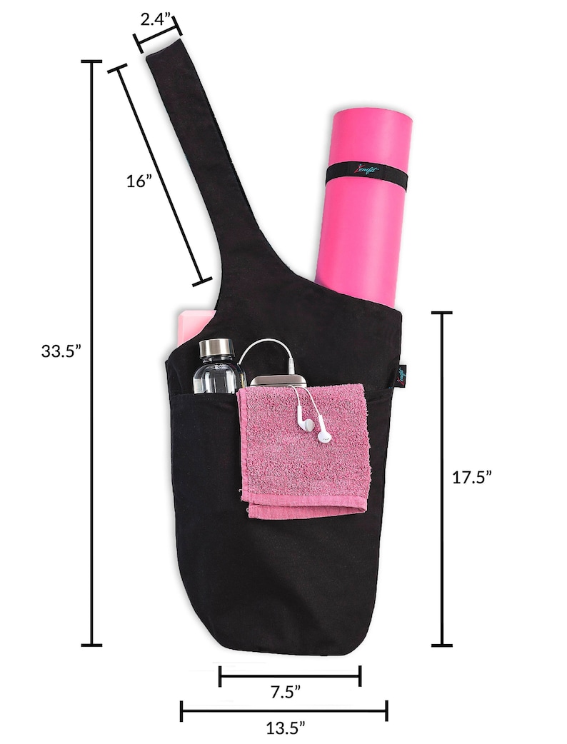yoga bag size measures length, width and height