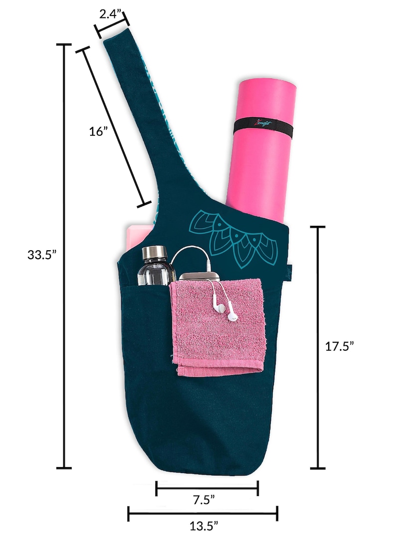 yoga bag size measures length, width and height