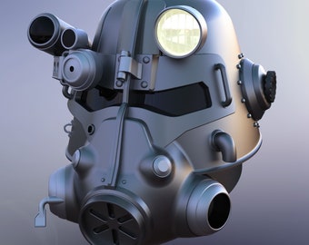 Fallout 3 Inspiriert T45 D Power Armour Helm 3d Modell Fur Etsy De