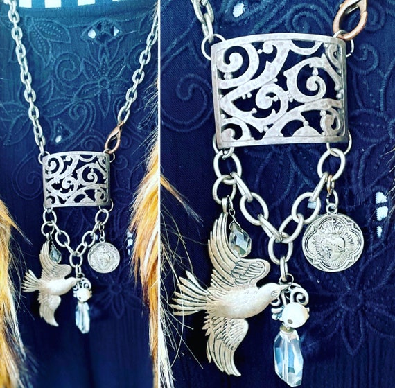 Sparrow Bird Charm Antiqued Sterling Silver Sparrow Bird Charm Antiqued Sterling Silver