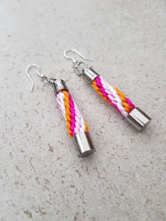Lesbian Earrings LGBT Gift Lesbian Pride Flag Etsy