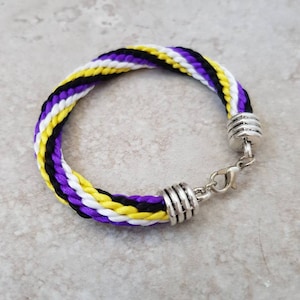 Non Binary Bracelet, Nonbinary Pride Flag Bracelet, Nonbinary Jewellery, LGBTQIA Jewelry, Enby gifts