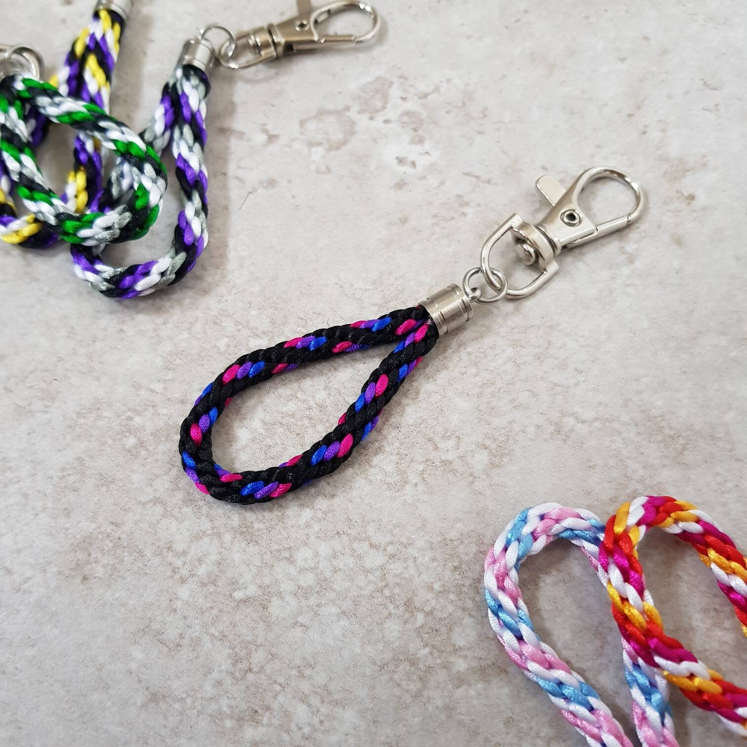 Bisexual Loop Keyring, Bi Pride Flag Keychain, Bisexual Pride Macrame ...