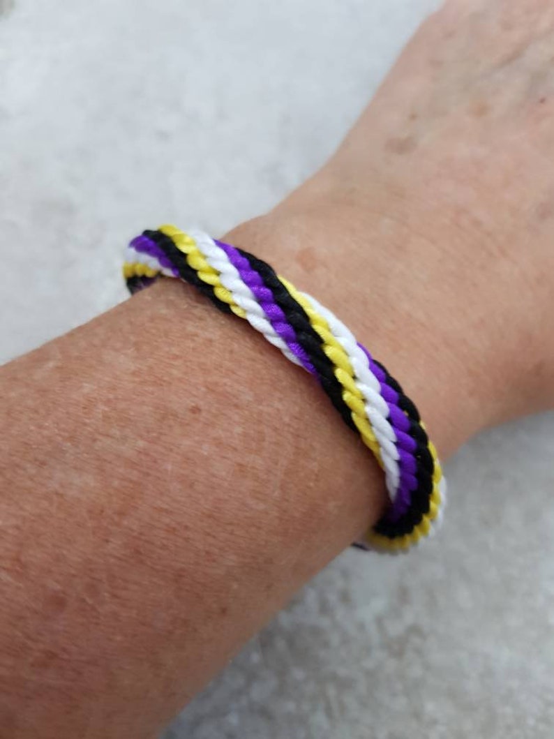 Non Binary Bracelet Nonbinary Flag LGBTQIA Jewellery - Etsy UK
