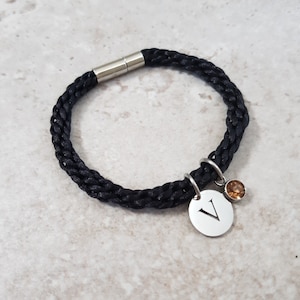 Initial and Birthstone Bracelet, Personalised Bracelet, Custom Jewelry gift, Birthstone Jewellery