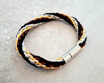 Pulsera Bear Pride, joyería con la bandera de la Hermandad Bear, joyería Gay Bear, pulseras del orgullo para hombres
