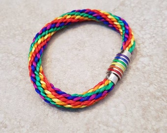 Magnetic Rainbow Bracelet, Pride Bracelet, Handmade Friendship Bracelet, LGBT Bracelet, Festival Jewellery