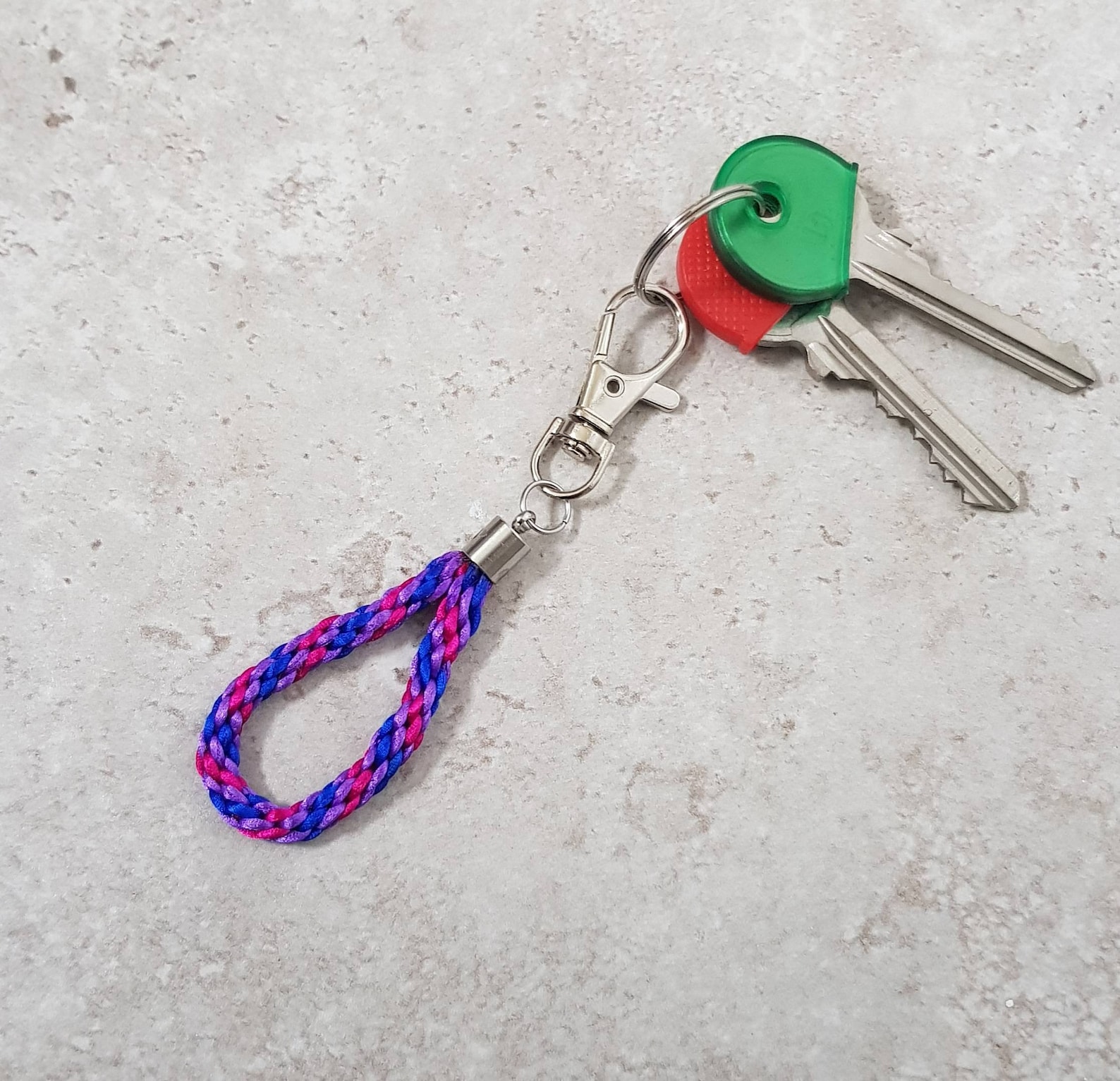 Bisexual Loop Keyring, Bi Pride Flag Keychain, Bisexual Pride Macrame ...