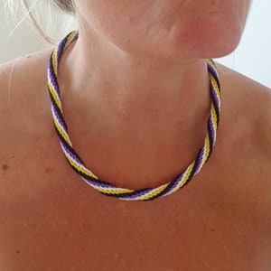 LGBTQ Choker Necklace, Asexual necklace, Lesbian necklace, Bisexual Nonbinary, Pansexual, Transgender, LGBTQIA Fabric choker