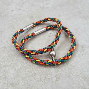 Rainbow Couples bracelet, Matching Pride bracelets, Connecting Bracelets for them, Couple Pride Bracelets