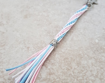 Trans Pride Bag Charm, Transgender keyring, Transgender Flag Keychain