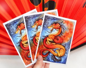 Postcard Asian celestial dragon