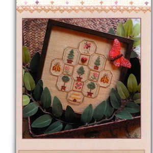 Bees and Trees Cross Stitch Chart, Free and Fast Shipping