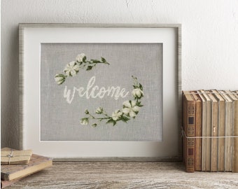 High Cotton Cross Stitch Chart - Digital Download- Welcome Sign Embroidery Chart