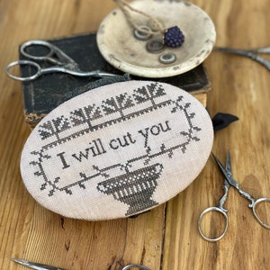 I will cut you scissor Book - cross stitch chart by Stacy Nash