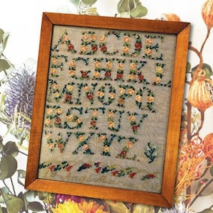 Floral Alphabet Sampler 1860 - cross stitch chart by Cross Stitch Antiques