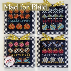 Mad for Plaid - 4 säsongsbetonade korsstygnsdiagram av Hands on Design