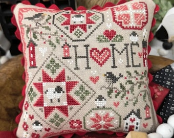 Home Quaker Cross Stitch Pattern | Primrose Cottage Stitches | Cross Stitch Chart | Physical Pattern