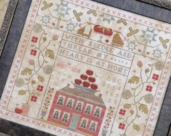 With Needle and Thread Cross Stitch Pattern | Brenda Gervais | Primitive Sampler Chart | With Thy Needle & Thread Design