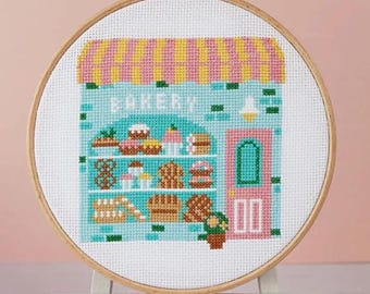 Piece of Cake Cross Stitch Pattern | Bakery Cross Stitch Chart | Dessert Shop Needlework | Caterpillar Cross Stitch