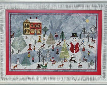 A Snowman's Christmas-  Cross Stitch Chart by Praiseworthy Stitches