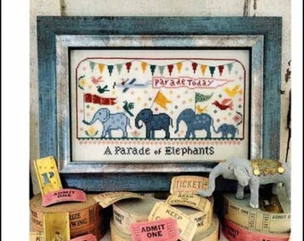 Parade of Elephants - Cross Stitch Chart by Hello Liz Mathews