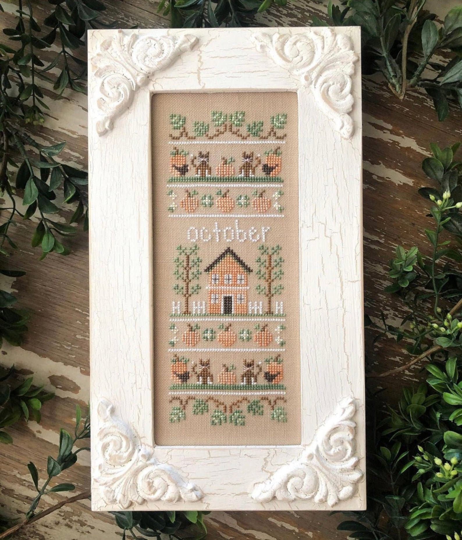 October Sampler of the Month FREE shipping - Cross Stitch Chart by Co…
