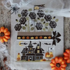 Halloween in un barattolo Spedizione gratuita - Schema punto croce di Madame Chantilly