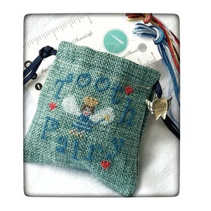 Tooth Fairy Bag COMPLETE KIT - Cross Stitch Chart and supplies by The Elegant Thread
