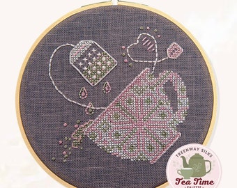 Topsy Turvy Tea - cross stitch chart by Counting Puddles