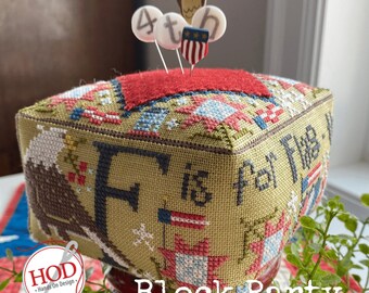 4th Block Party - Cross Stitch Chart Including WOOL by Hands on Design