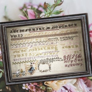 Woman At A Pond, Antique Reproduction Sampler - Cross Stitch Chart by Cross Stitch Antiques