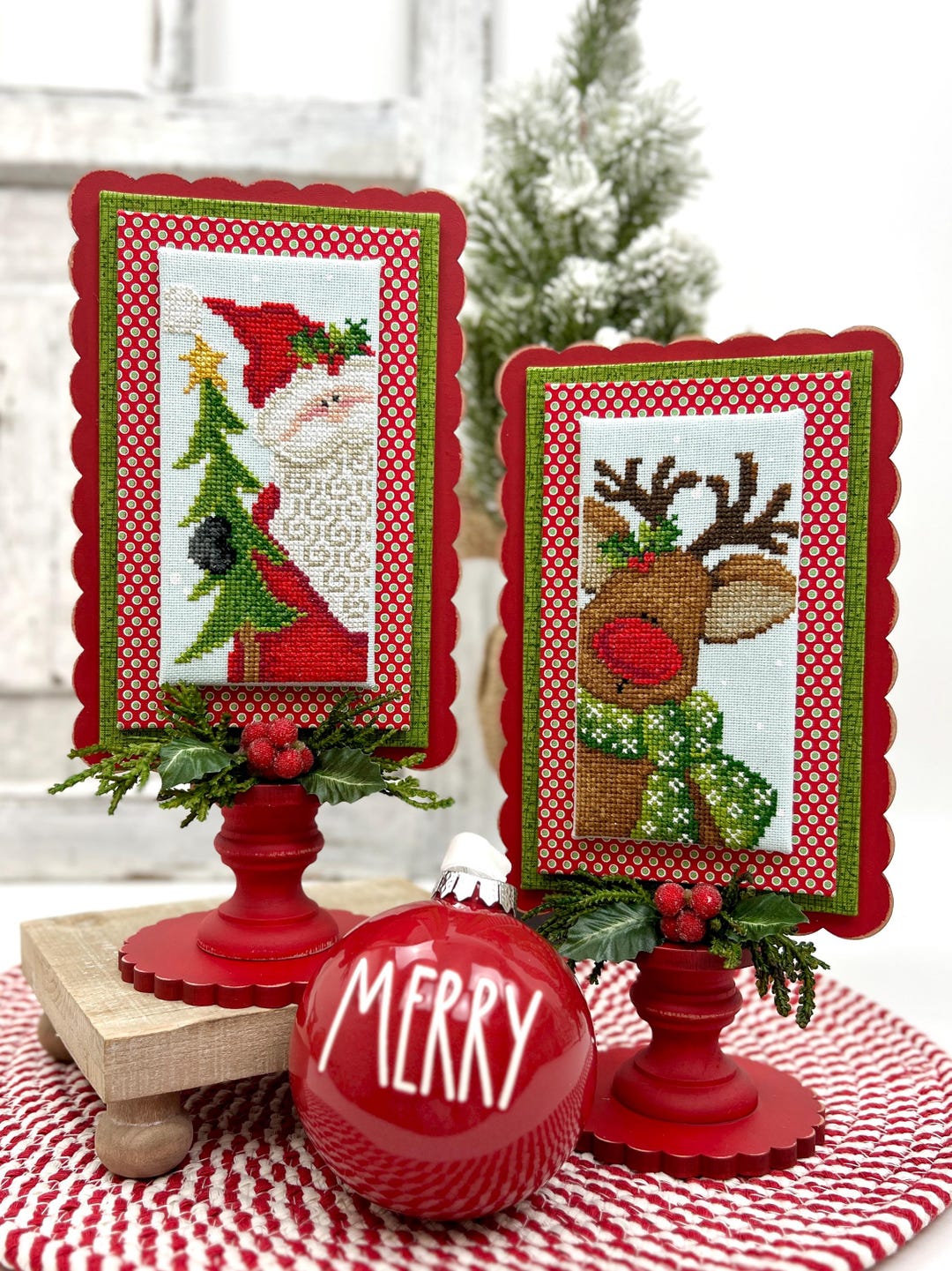Santa and Rudolph - Cross Stitch Chart by Dirty Annie - Etsy