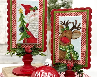 Santa and Rudolph - cross stitch chart by Dirty Annie