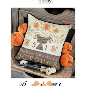 Pumpkin Urn -  Cross Stitch Chart by Quaint Rose Needlarts