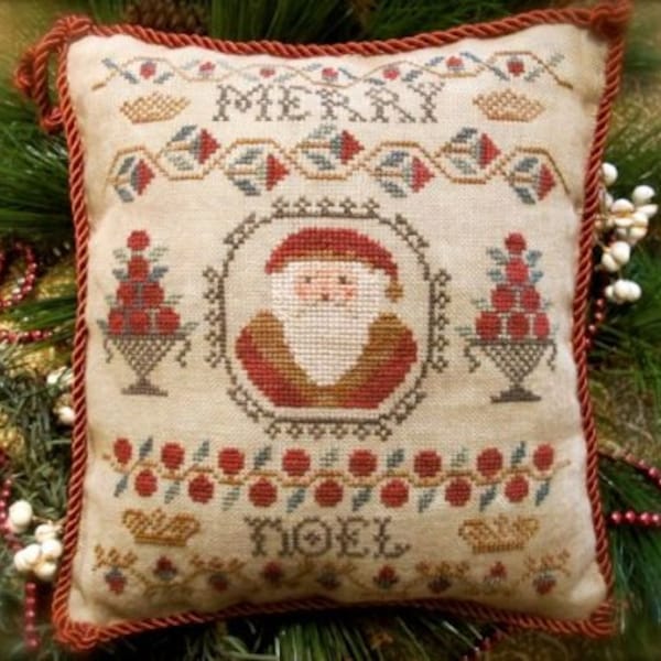 Merry Noel Sampler Santa - Cinnamon Stick XXVI - cross stitch chart by Homespun Elegance