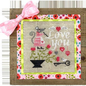 Maus Liebe Brief - Cross Stitch Diagramm von winzigen Modernist