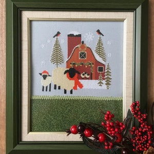 Christmas Barn - cross stitch chart by Twin Peaks Primitives