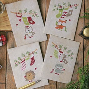 Cartes postales de Noël - Grille de point de croix par Madame Chantilly