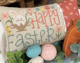 Easter Bunny Cross Stitch Pattern | Primrose Cottage Stitches | Spring Cross Stitch Chart | Easter Pillow Pattern | Bunny Rabbit