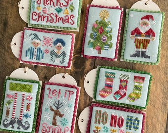 Christmas Tiny Tags - cross stitch chart by Dirty Annie
