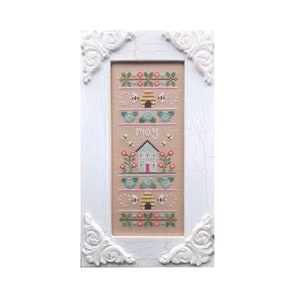MEI Sampler van de maand GRATIS VERZENDING - kruissteektabel van Country Cottage Needleworks